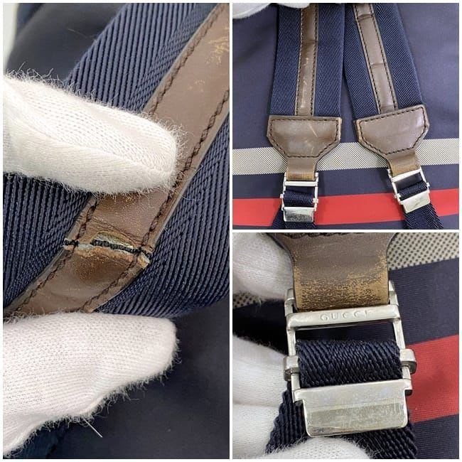 Gucci Backpack Navy Gray Diamante — view 7