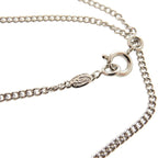 Chanel Coco Mark Metal Rhinestone Silver Necklace 0460 — view 6