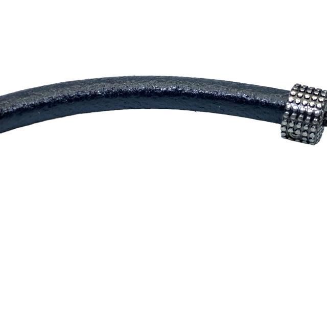 Saint Laurent Opium Bracelet Bangle Jewelry Logo Metal Leather Black — view 5