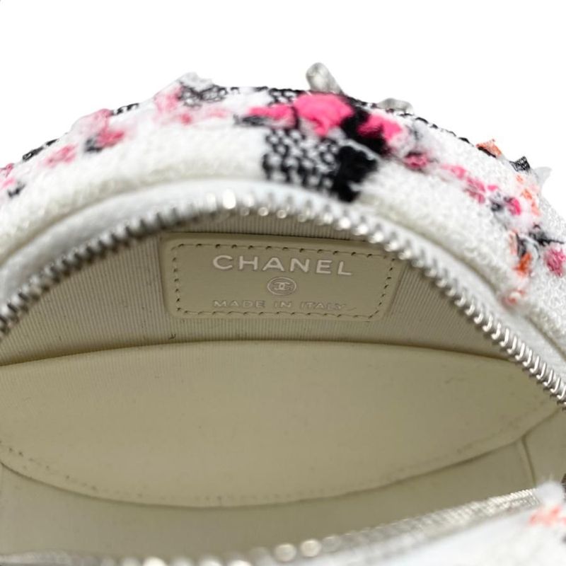 Chanel Shoulder Bag Round Mini Classic Chain Ap0245 Quilted Tweed — view 7
