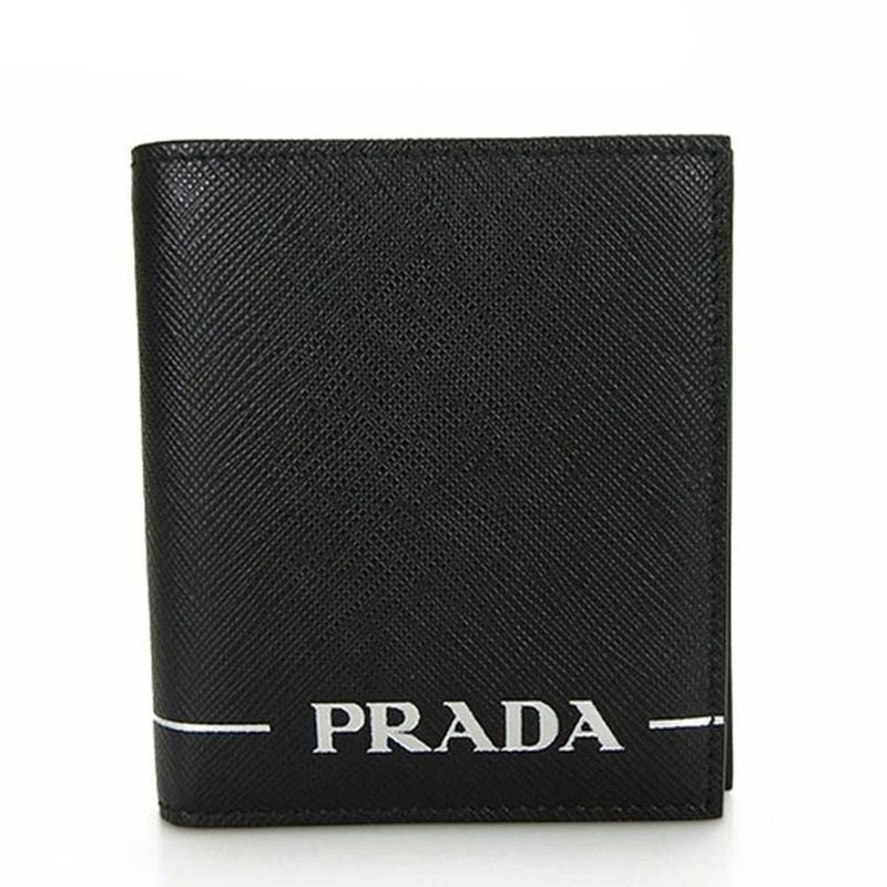 Prada Card Case 2 Mo004 Leather Black Nero Simple Logo Men — view 9