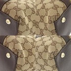 Gucci 02026 GG Canvas Leather Beige Brown Handbag 0416 — view 4