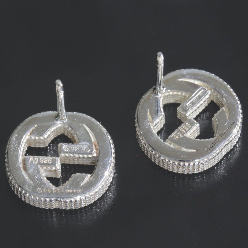 Gucci G Motif Earrings Interlocking AG 925 Silver E1119 — view 4