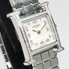 Hermes H Watch Mini 21 mm SS Ashie Bracelet White — view 3
