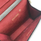 Chanel CC Logo Cotton Jersey Mini Quilted Push Lock Chain Shoulder Bag — view 7