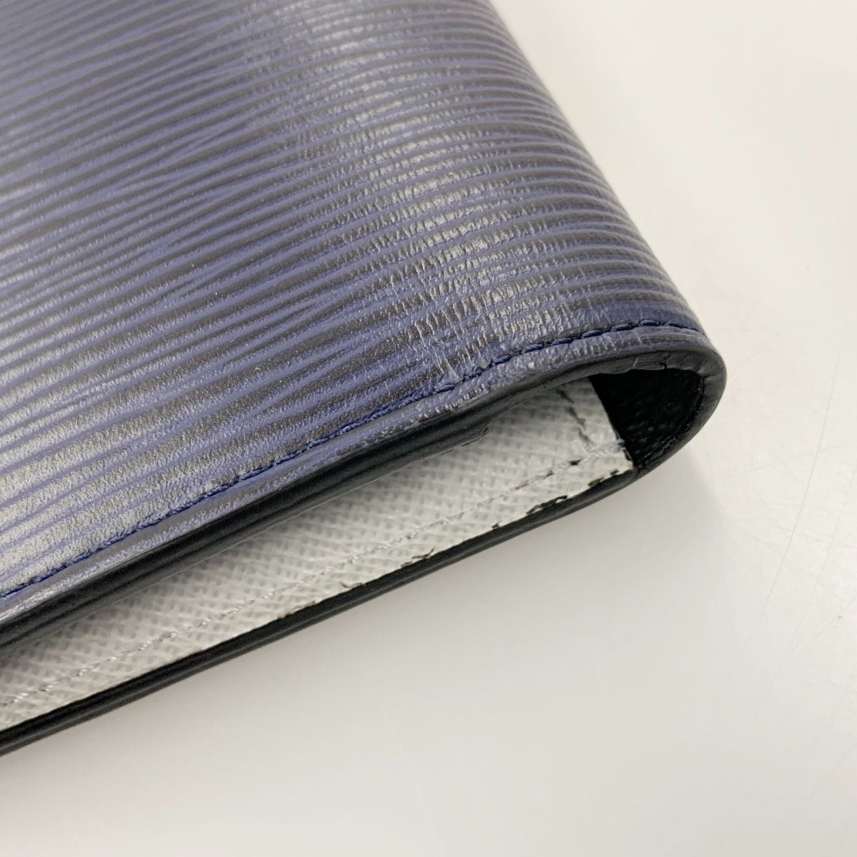 Louis Vuitton Epi Portefeuille Brother Bifold Long Wallet Navy — view 4