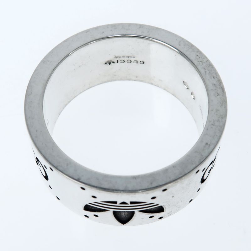 Gucci Adidas Collaboration Ring Engraving Wide Trefoil 17 AG 925 Jewelry — view 6