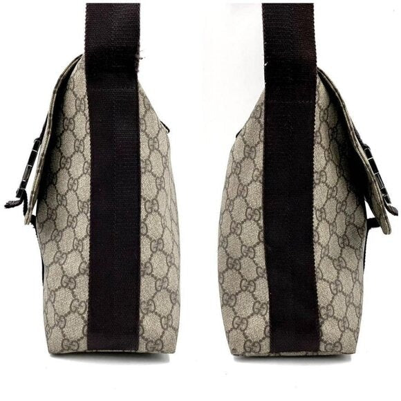 Gucci GG Supreme Web Canvas Sherry Messenger Bag Monogram Flap Tote — view 8