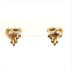 Celine Logo Heart Motif Pearl Earrings Gold — view 3