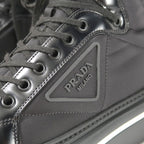 Prada Macro HIGH TOP Sneakers Size 37 Cut Triangle Logo Re-nylon — view 6