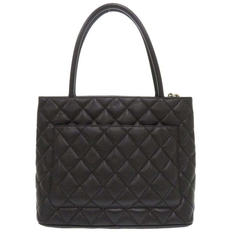 Chanel Medallion Tote Caviar Leather Black Silver Hardware 7 th Bag — view 2