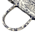 Christian Dior Tote Book Large M1286 Ztdt Toile de Jouy White Navy — view 5