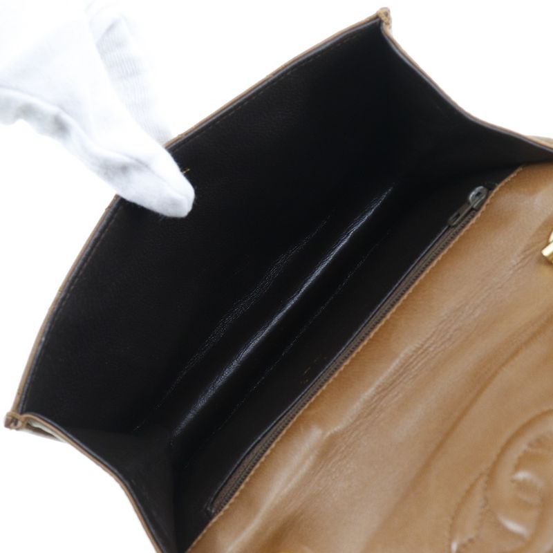 Chanel Quilted Plastic Handle Vintage Lambskin Beige Handbag — view 6