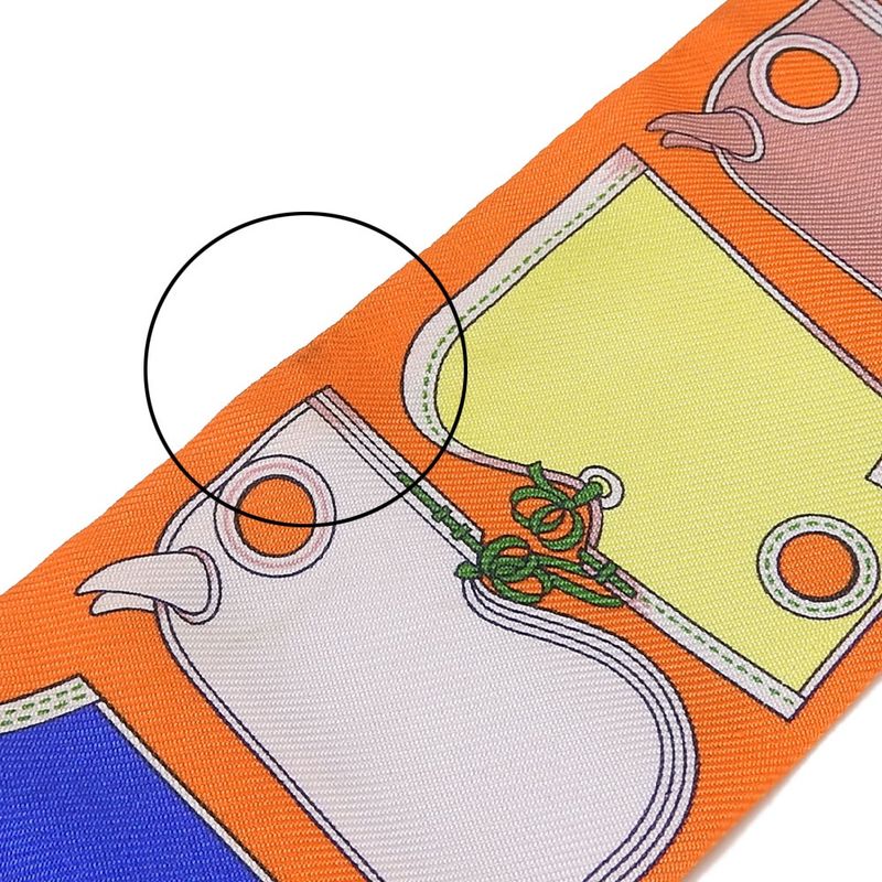 Hermes Twille Scarf Camails 100% Silk Orange Multicolor Small Accessories — view 3