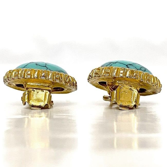Chanel Earring Gold Light Blue GP