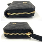 Chanel Quilted Classic Zip Coin Purse Caviar Leather Case Ap0216 Black — view 3