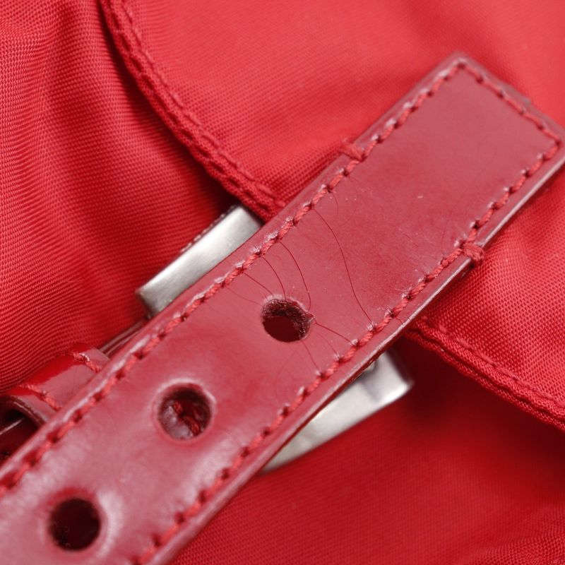 Prada Vera Sport Bz6677 Nylon Rosso Red Backpack Daypack — view 7
