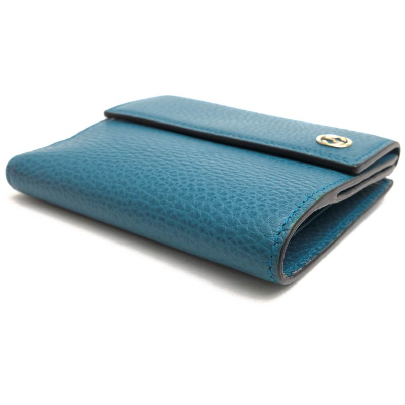 Gucci Wallet Men Leather Blue 2091 Interlocking G — view 3