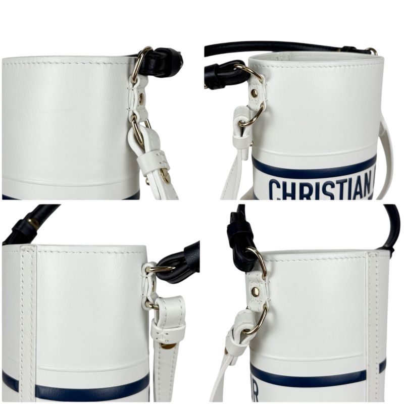 Christian Dior Bottle Holder 2-Way Mini Shoulder Bag Navy White — view 7