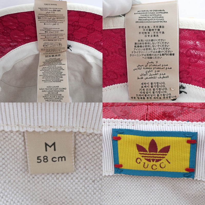 Gucci Adidas Bucket Hat M Size 58 cm Red — view 8