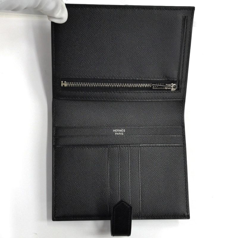 Hermes Bearn Compact Bifold Wallet Monochrome So Black Vo Madame — view 6