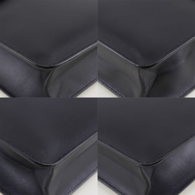 Hermes Danube 38 Briefcase 6 Z Calf Black Gold Hardware V Business Bag — view 4