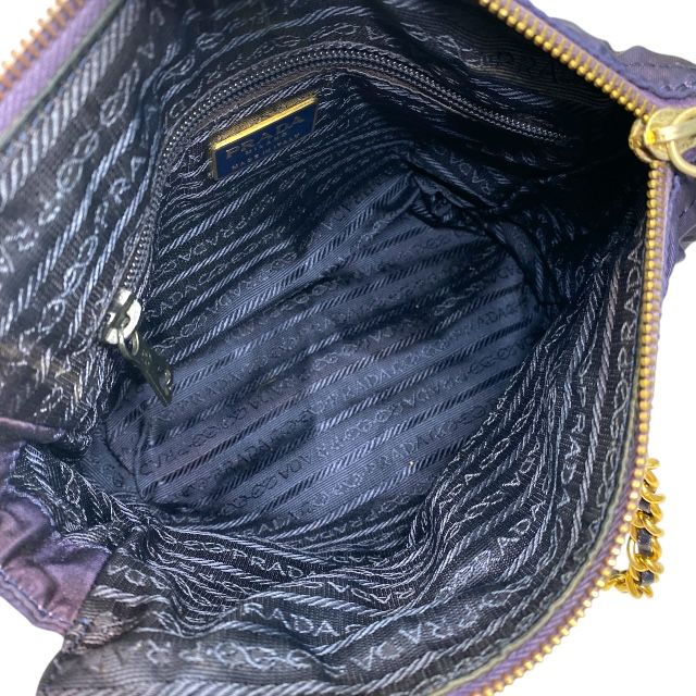 Prada Shoulder Bag Chain Double Crossbody Triangle Logo — view 6
