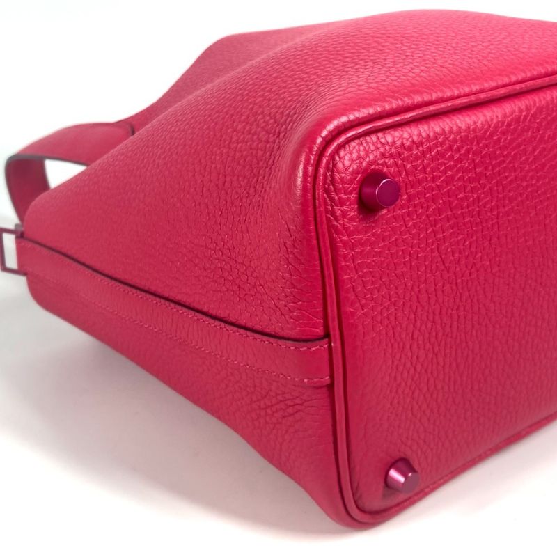 Hermes Handbag Picotin Lock PM 18 Taurillon Clemence Rose — view 8