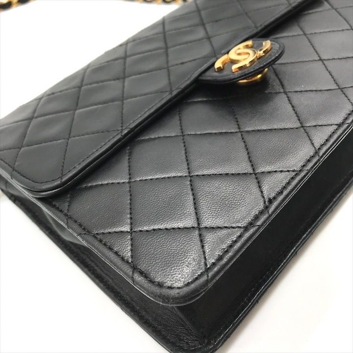 Chanel Quilted Lambskin CC Logo Push Lock Chain Shoulder Bag Black — view 5
