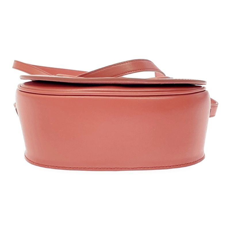 Celine Leather Folco Cuir Triomphe Shoulder Bag Lipstick — view 5