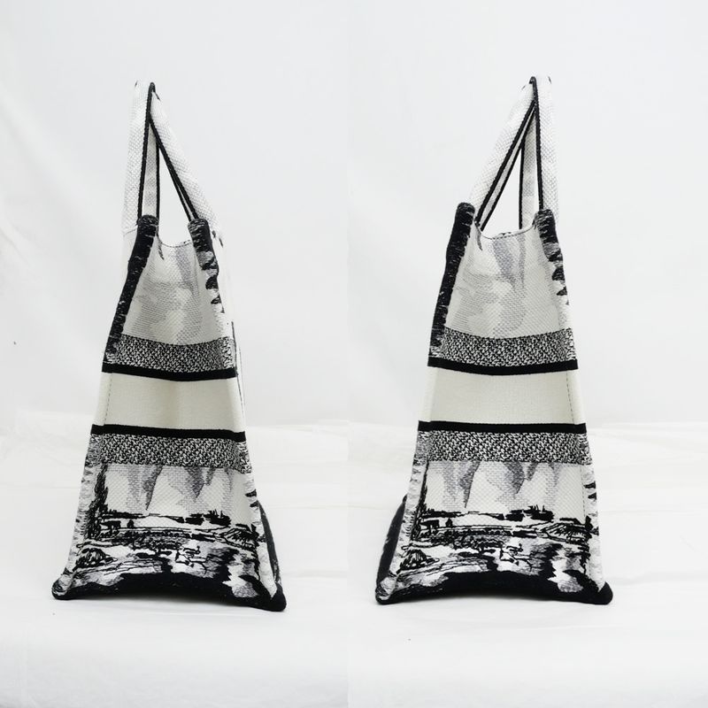 Christian Dior Book Tote Eiffel Tower Monotone Black And White Handbag — view 4