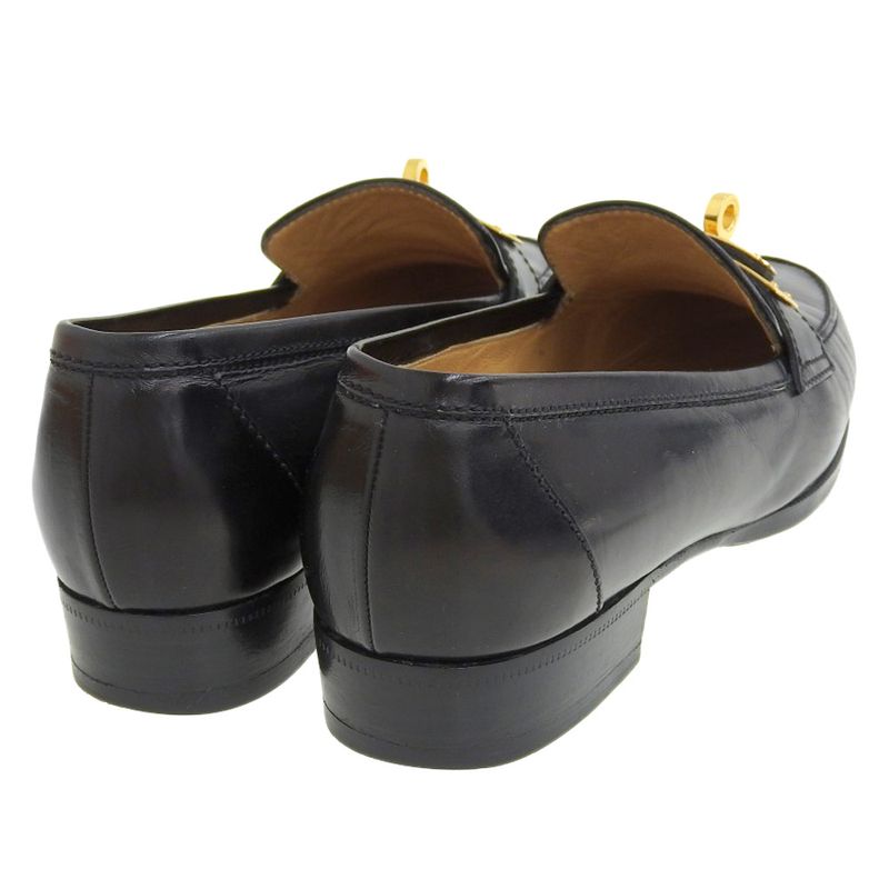 Hermes Vintage Kelly Box Calf Leather Loafers Moccasins Dress Shoes — view 4
