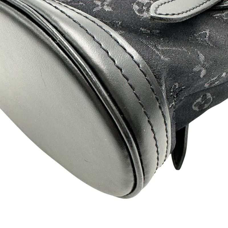 Louis Vuitton Monogram Satin Little Bucket Handbag Noir — view 8