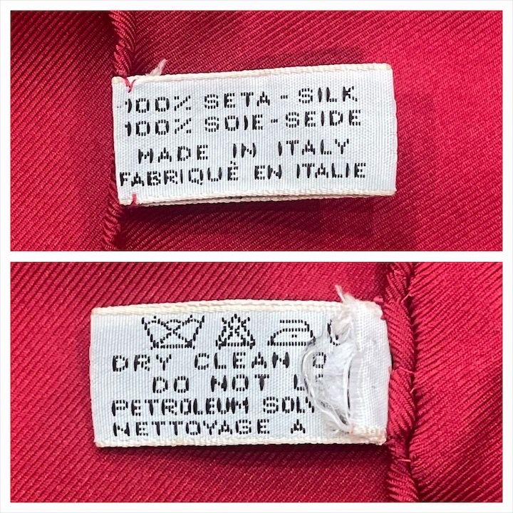 Chanel CC Logo Scarf Large Silk 100% Red — view 7