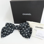 Chanel Barrette Aaa821 25 P Coco Mark Ribbon Black Silk Hair Accessory — view 9
