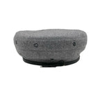 Hermes Beret Cashmere Gray Black Embroidery Hat — view 2