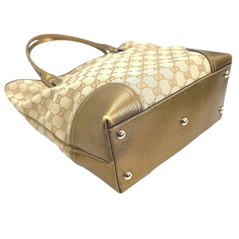 Gucci Handbag Canvas Tote Bag Beige — view 9