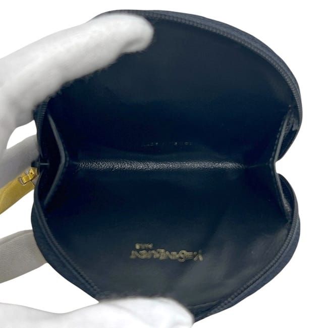 Yves Saint Laurent Coin Case Black Purse Leather — view 5