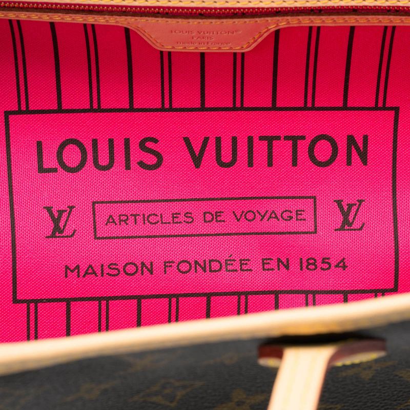 Louis Vuitton Tote Bag Neverfull Inside Out MM Brown Rose Pondicherry — view 9