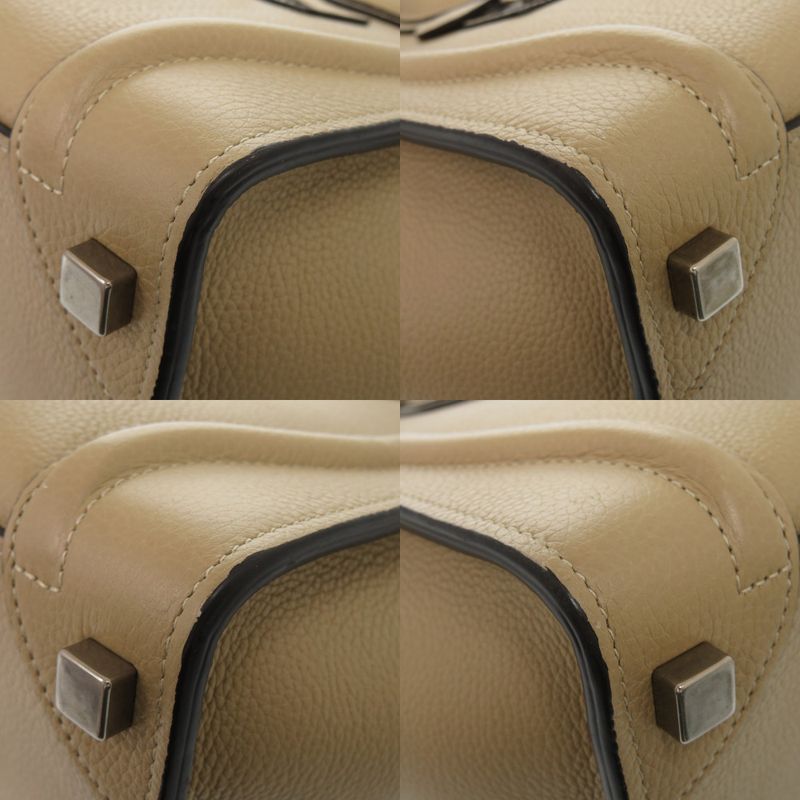 Celine Luggage Micro Shopper Leather Beige Handbag 1112 — view 5
