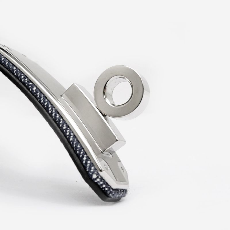 Hermes Kelly Belt 18 Denim Epson Blue Series Silver Hardware — view 9