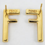 Fendi Earrings Fast Logo Brass Crystal 8 Ah713 Gold Accessories — view 7
