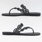 Hermes Island Sandals Chaine D'ancre Black Rubber Size 36 — view 3
