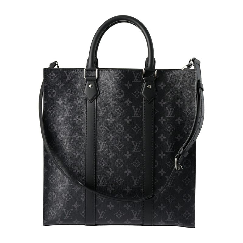 Louis Vuitton Sac Plat Black Gray Tote Bag — view 2