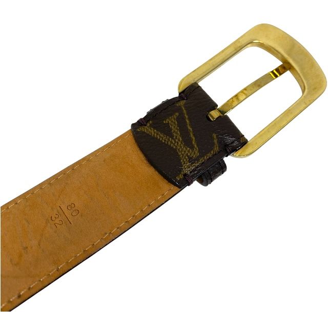 Louis Vuitton M6919 Ct0065 Belt Santure Ellipse Monogram Canvas Brown Gold Logo — view 4