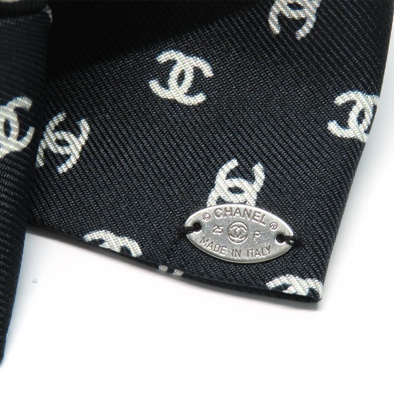Chanel Barrette Aaa821 25 P Coco Mark Ribbon Black Silk Hair Accessory — view 8
