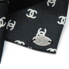 Chanel Barrette Aaa821 25 P Coco Mark Ribbon Black Silk Hair Accessory — view 8