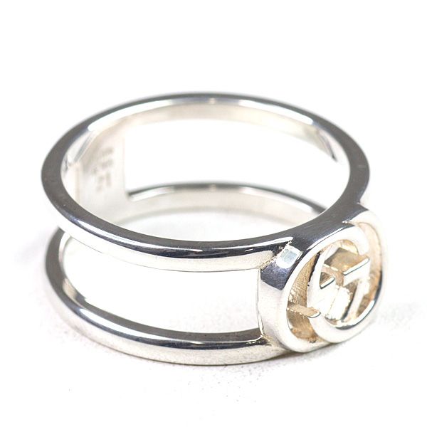 Gucci Interlocking Wide Open Band Star Ring Silver AG 925 Size 21 Actual — view 4