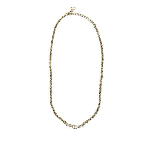 Christian Dior Necklace Metal Vintage Rhinestone CD Logo — view 5
