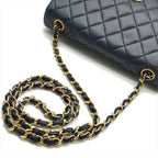 Chanel Quilted CC Logo Lambskin Turnlock Shoulder Bag Navy — view 6